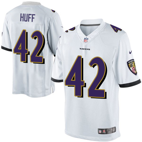 Youth Elite Marqueston Huff Nike Jersey White Road - #42 NFL Baltimore Ravens
